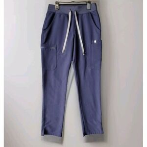 Figs Scrub Pants Womens XS Blue Yola Cargo Ankle Slit W2SW2023 Technical